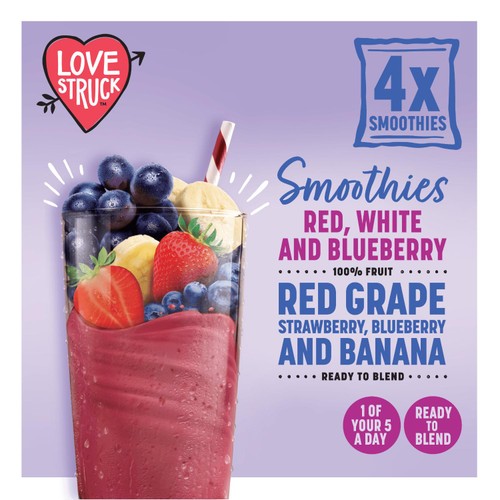 Love Struck Grape, Blueberry, Banana & Strawberry Smoothie 