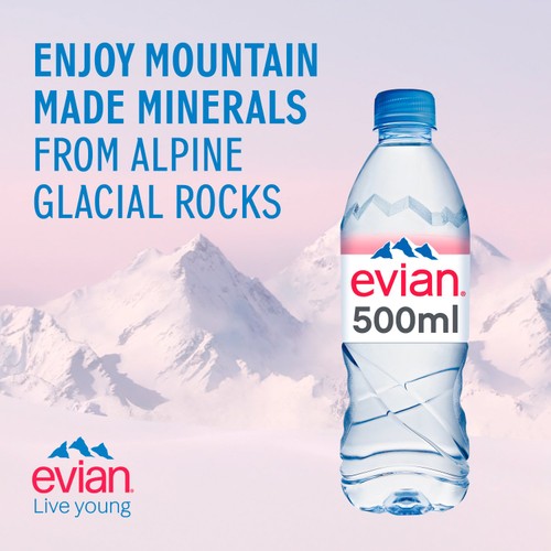 Evian Still Natural Mineral Spring Bottled Water Multipack
