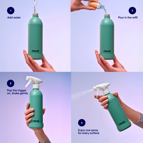 Neat Refillable Spray Bottle Midnight