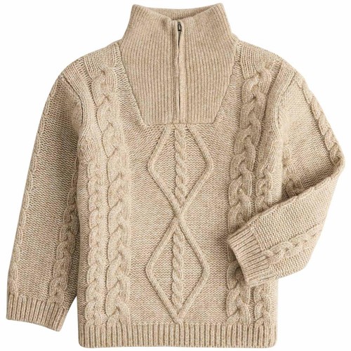 M&S Half Zip Jumper, 6-7 Years, Oatmeal