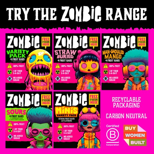 Zombie Mini Fruit Bars Variety Multipack