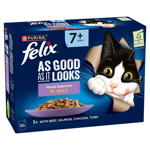 Felix As Good As it Looks Senior 7+ Mixed in Jelly Wet Cat Food