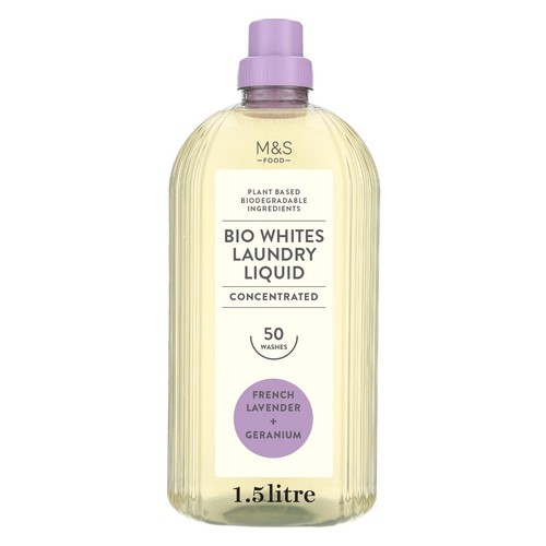 M&S Bio Whites Laundry Liquid French Lavender & Geranium 50 Wash 