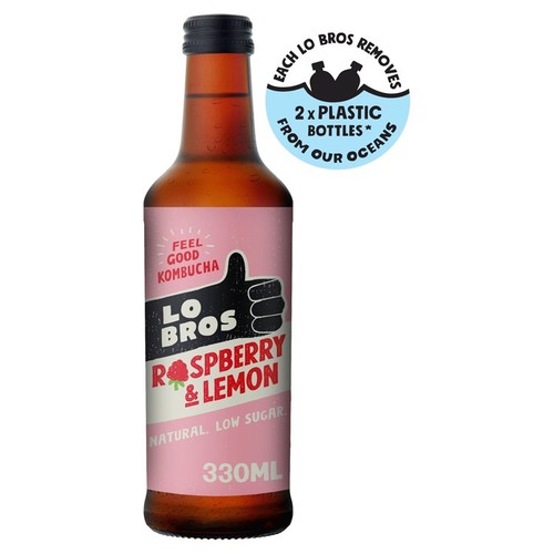 Lo Bros Kombucha Raspberry & Lemon Low Sugar