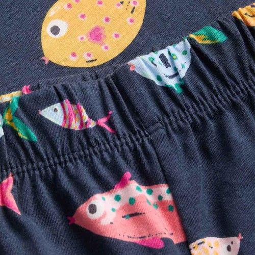 M&S Girls Pure Cotton Fish Pyjamas, 4-5 Years, Blue