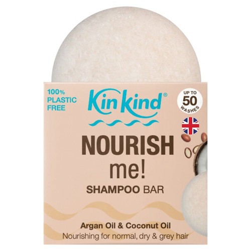 KinKind NOURISH me! Shampoo Bar With Argan Oil and Coconut Oil, 50g KinKind NOURISH me! Shampoo Bar With Argan Oil and Coconut Oil, 50g