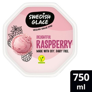 Swedish Glace Delightful Raspberry Non Dairy Vegan Ice Cream Tub