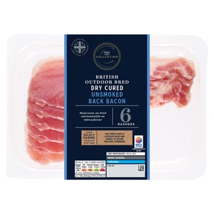 M&S Collection British Outdoor Bred 8 Wiltshire Cured Unsmoked Back Bacon