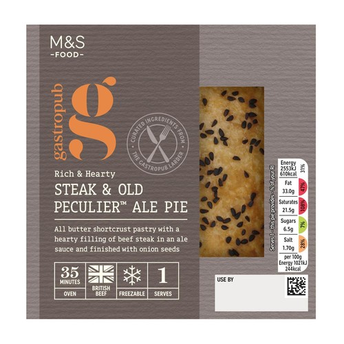 M&S Gastropub Steak & Ale Pie for One