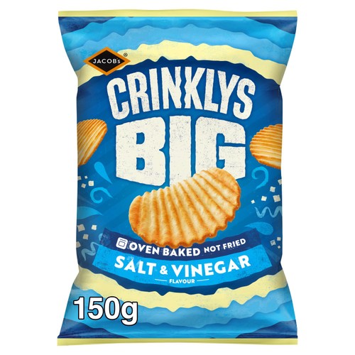 Jacob's Crinklys Big Salt & Vinegar Baked Snacks Share Bag