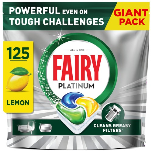 Fairy Platinum All in One Lemon Dishwasher Tablets 125ct