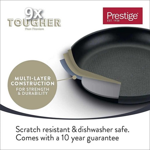 Prestige 9 x Tougher Aluminium Non Stick All Hob Frying Pan 21cm