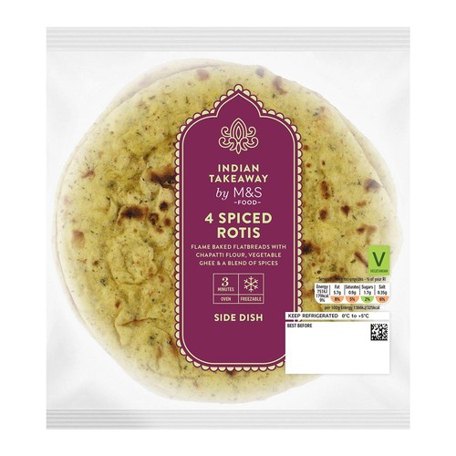 M&S 4 Spiced Rotis