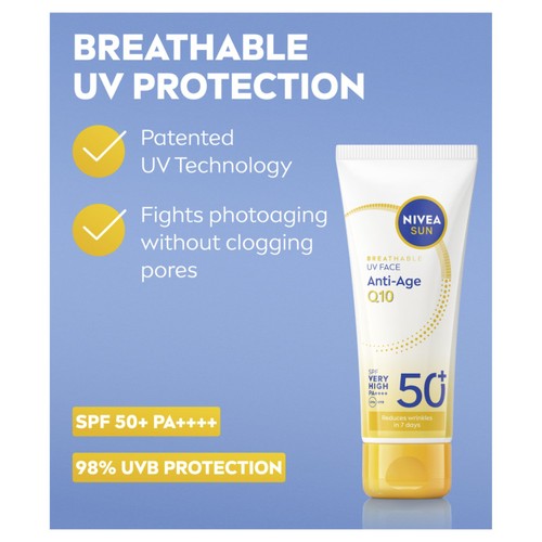 NIVEA SUN UV Face SPF 50 Sun Cream Q10 Anti-Age