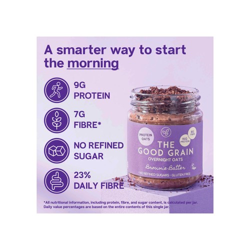 The Good Grain High Protein Overnight Oats Brownie Batter