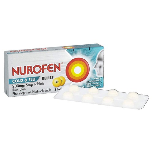 Nurofen Cold & Flu Pain Relief Ibuprofen 200mg Tablets