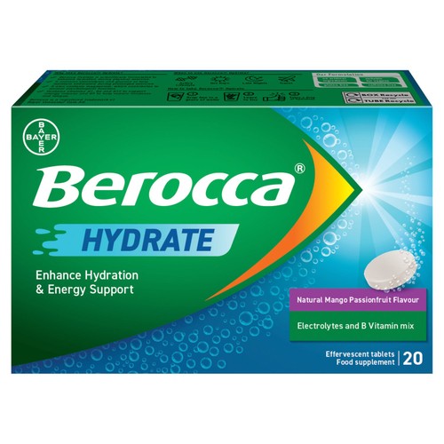 Berocca Hydrate Mango & Passionfruit Effervescent Tablets