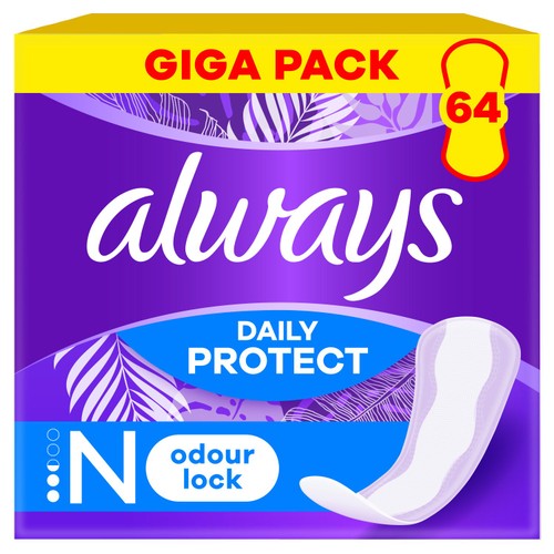 Always Dailies Liners Daily Protect Normal Value Pack 64 Count
