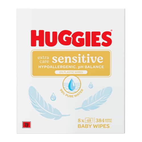 Huggies Pure Extra Sensitive Baby Wipes 8 Pack