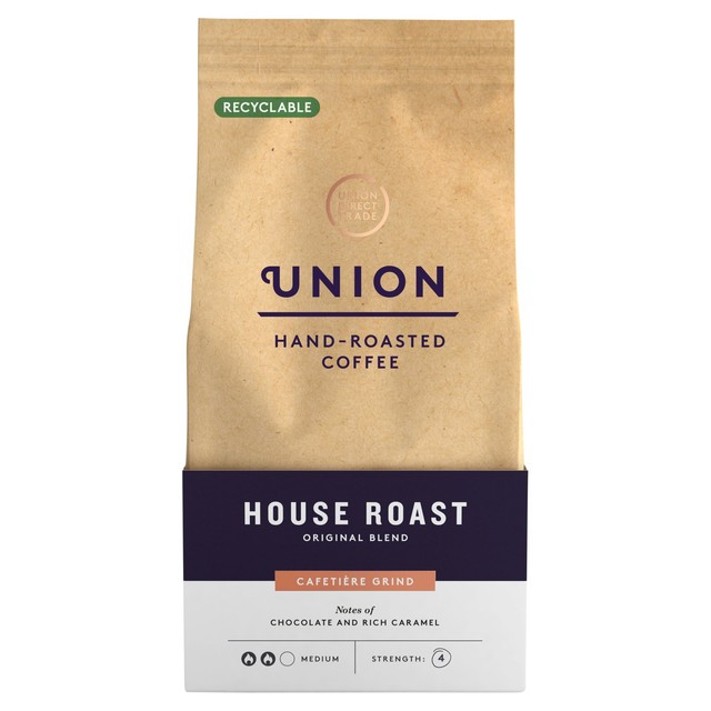Union Hand-Roasted House Roast Cafetiere Ground Coffee 200g