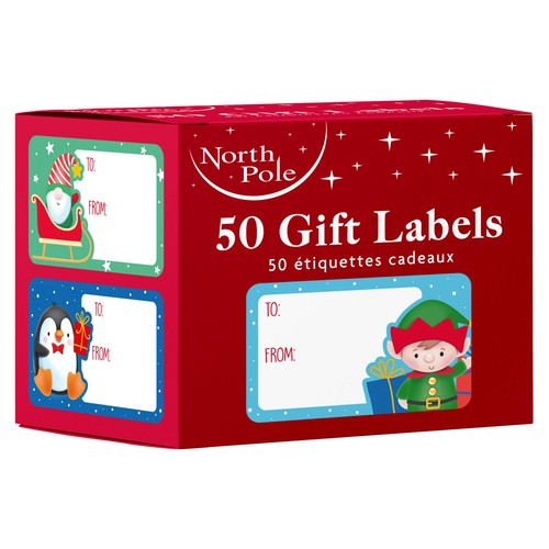 50 Sticker Christmas Gift Labels Kids