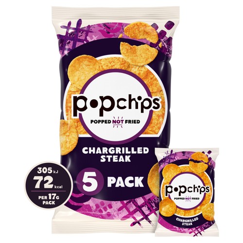 Popchips Chargrilled Steak Multipack Crisps