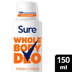 Sure Women Fresh Citrus 72Hr Whole Body Deodorant Spray 150Ml