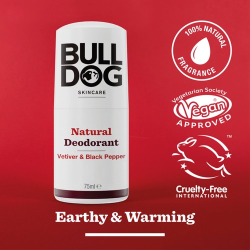 Bulldog Black Pepper & Vetiver Natural Roll-On Deodorant