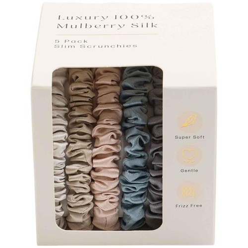 M&S 5pk Mulberry Silk Slim Scrunchies 