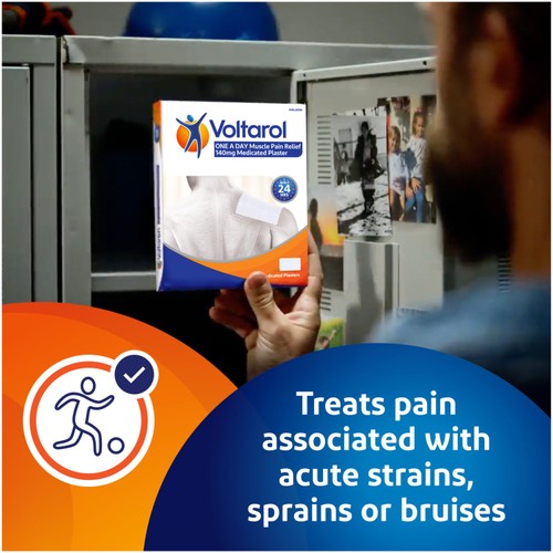 Voltarol One a Day Muscle Pain Relief Medicated Plaster Patches, 5