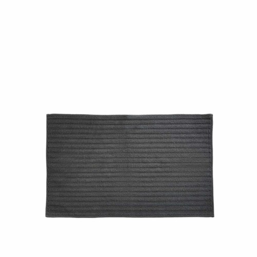 M&S Pure Cotton Ribbed Woven Bath Mat, One Size, Charcoal