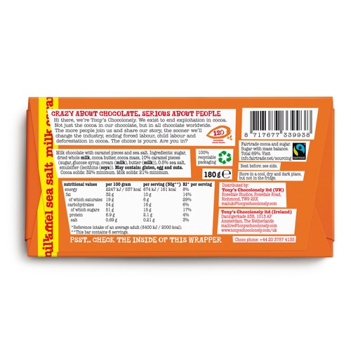 Tony's Chocolonely Milk Chocolate Caramel Sea Salt