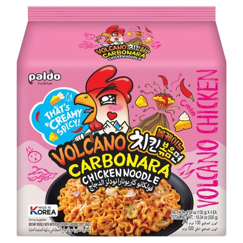 Paldo Volcano Carbonara Chicken Flavoured Instant Noodle Multipack