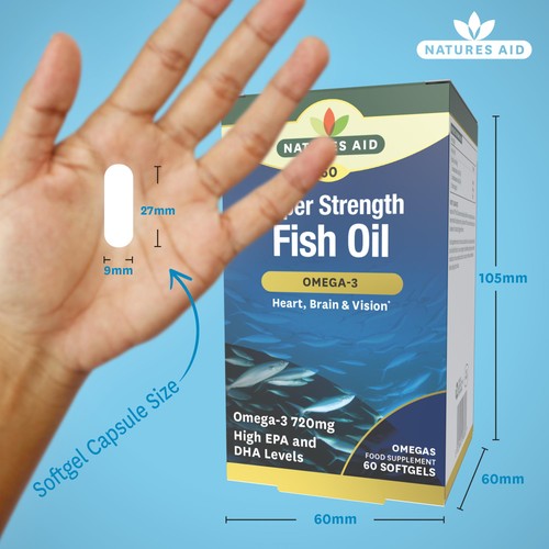 Natures Aid Super Strength Omega-3 Fish Oil Softgels