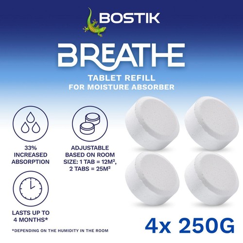 Bostik Breath Moisture Absorber Refill Tab 250g x 4