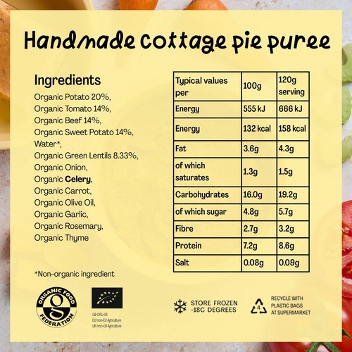 Lune & Wild Handmade Cottage Pie Baby Purees 6+ Months