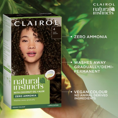Clairol Natural Instincts Semi Permanent Hair Dye 4 Dark Brown
