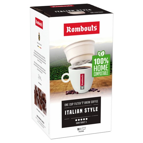 Rombouts Italian Style Compostable One Cup Filter Coffee
