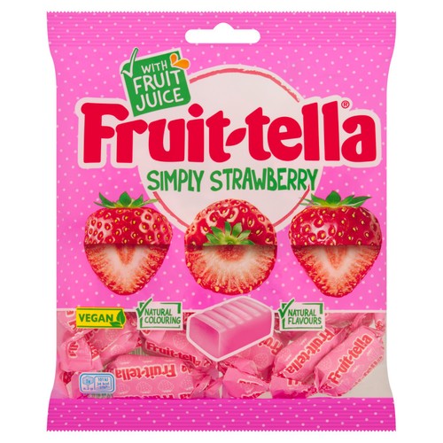 Fruittella Simply Strawberry Chews Sweets Sharing Bag