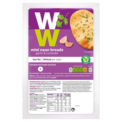 Weightwatchers Garlic & Coriander Mini Naans