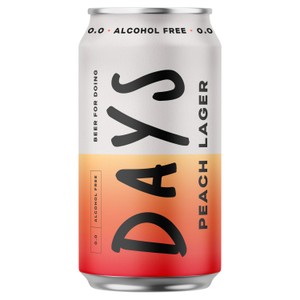 Days 0% Peach Lager Alcohol Free