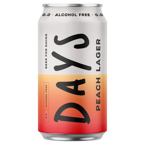 Days 0% Peach Lager Alcohol Free