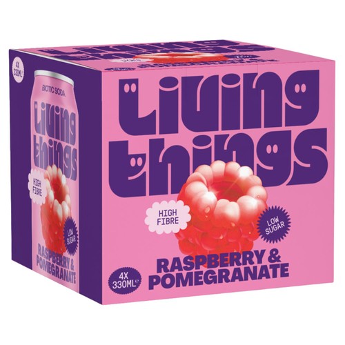 Living Things Raspberry & Pomegranate Biotic Soda