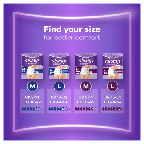 Always Discreet Incontinence Pants L