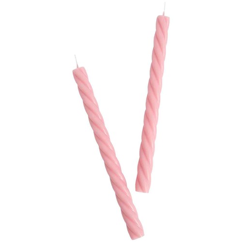 M&S Twisted Dinner Candles, Pink