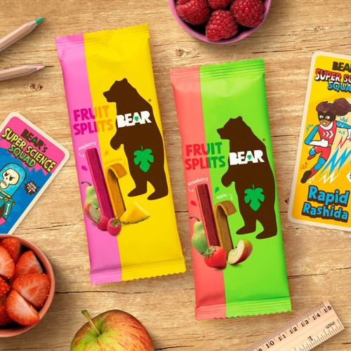 BEAR Fruit Splits Strawberry & Apple Multipack