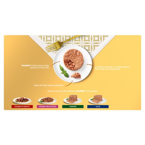Gourmet Gold Savoury Cake with Beef, Chicken, Salmon, Tuna Wet Cat Food Can