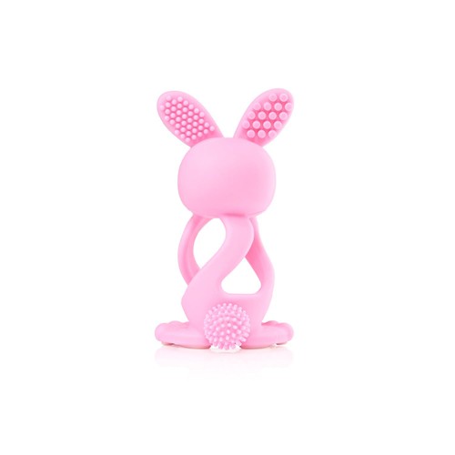Bobbie Bunny Baby Teether Toy Rose Pink