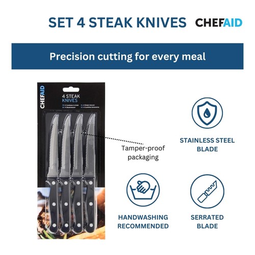 Chef Aid Set Of 4 Steak Knives