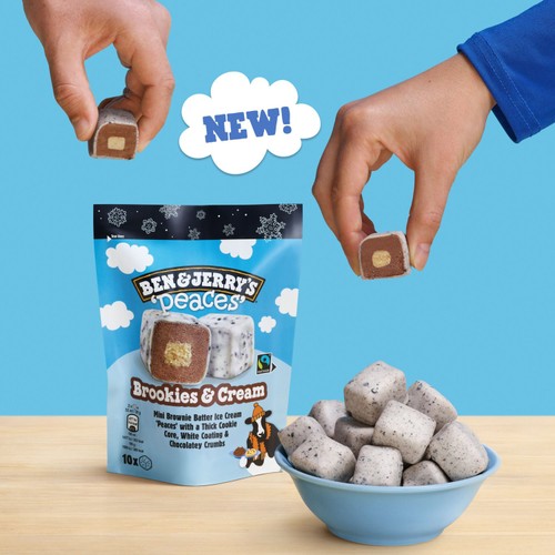Ben & Jerry's Brookies & Cream Peaces Ice Cream Frozen Snack